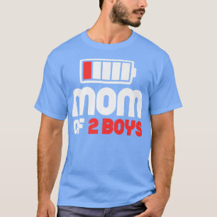 Camiseta Mãe de 2 rapazes Dia de as mães Engraçado