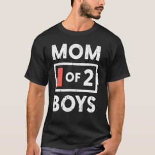 Camiseta Mãe De 2 Rapazes Dia de as mães Mama Mamãe Retro V