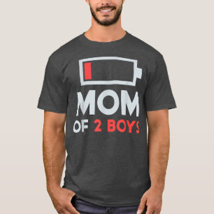 Camiseta Mãe De 2 Rapazes, Presente De Nascimento De Dia de
