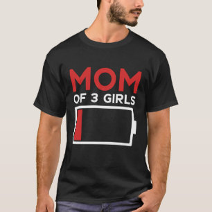 Camiseta Mãe de 3 Dias de as mães de Meninas