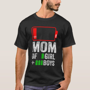 Camiseta Mãe de 3 Meninos 1 do Dia de as mães Birthda