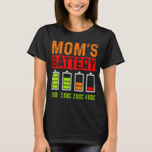 Camiseta Mãe de 4 Filhos Bateria Baixa Mamãe Dia das Mães