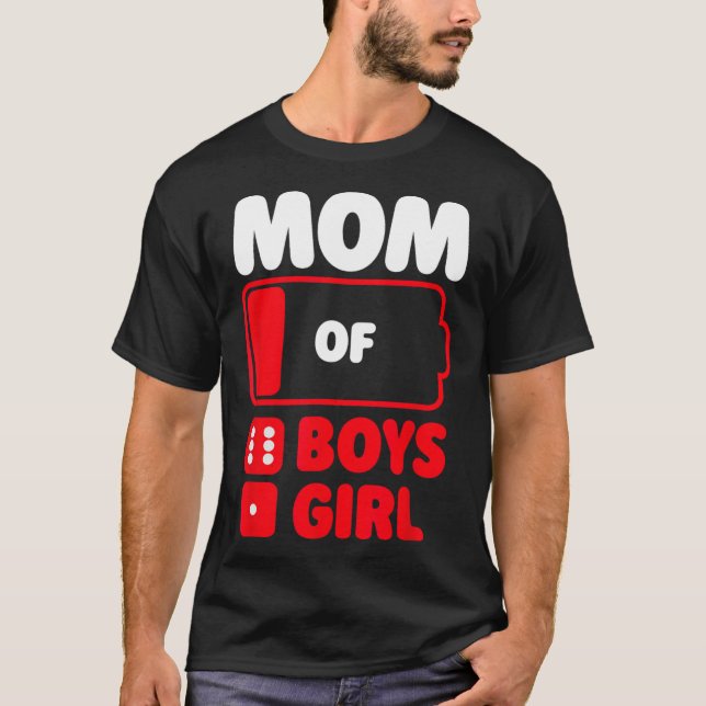 Camiseta Mãe De 6 Meninos E Uma Rapariga (Frente)