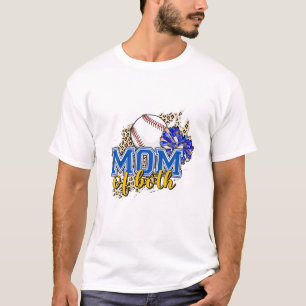 Camiseta Mãe De Ambos Beisebol Mãe Saúde Mãe Leopardo Impre