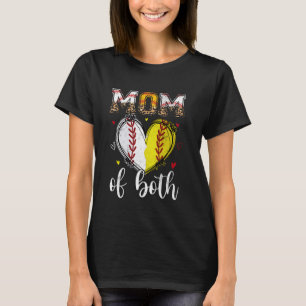 Camiseta Mãe De Ambos Beisebol Softball Mãe De Leopardo De