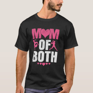 Camiseta Mãe de Ambos Funny Baseball Ginástica Mãe Mães