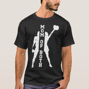 Camiseta Mãe de ambos orgulhosa Footll e Cheer Mom 