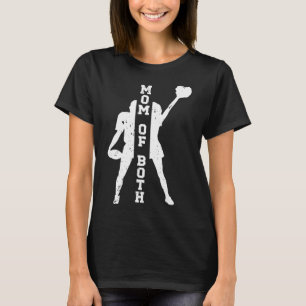 Camiseta Mãe de ambos orgulhosa Footll e Cheer Mom