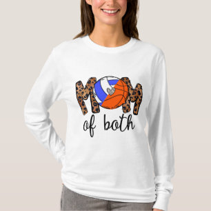 Camiseta Mãe De Ambos Voleibol De Basquete, Mãe De Basque
