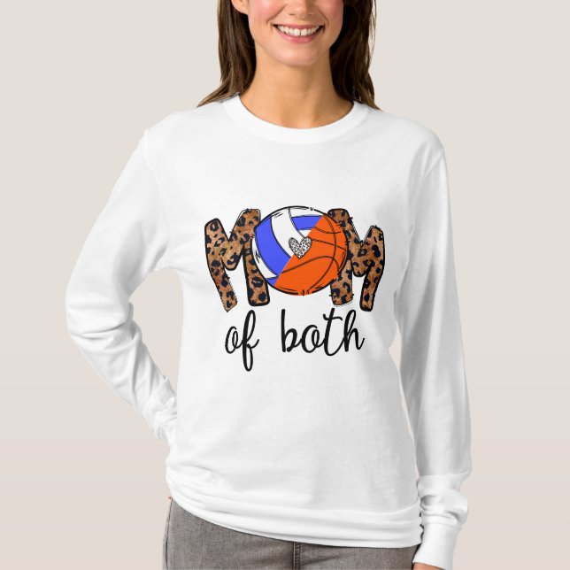 Camiseta Mãe De Ambos Voleibol De Basquete, Mãe De Basquete (Frente)