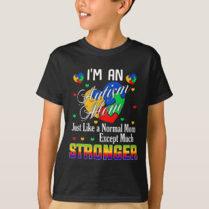 Camiseta Mãe de Autismo Mais Forte Peça de Quebra-Cabeça Co