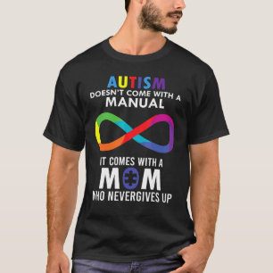 Camiseta Mãe de Autismo Que Nunca Desiste Mãe Neurodiversid