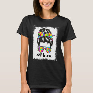 Camiseta Mãe de Autista com Coque Desgrenhado e Cabelo Desc