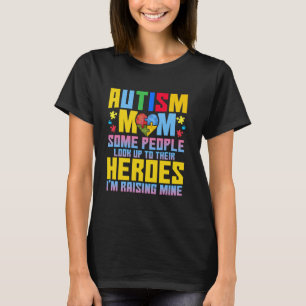 Camiseta Mãe de Autista Criando Herói Groovy Cabelo Desarru