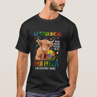 Camiseta Mãe de Autista Criando Vaca Heroína Conscientizaçã