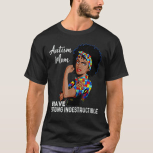 Camiseta Mãe de Autista Indestrutível Conscientização do Au