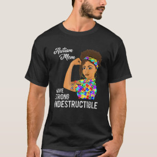 Camiseta Mãe de Autista Indestrutível Fita de Puzzle Autist