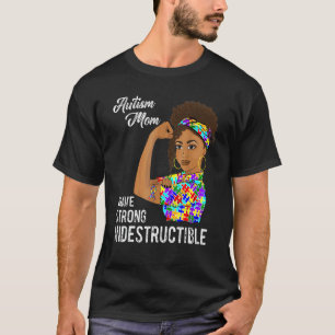 Camiseta Mãe de Autista Indestrutível Fita de Puzzle Autist