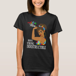 Camiseta Mãe de Autista Indestrutível Fita de Puzzle Autist