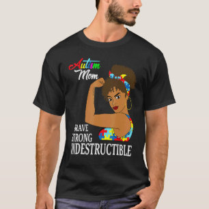 Camiseta Mãe de Autista Indestrutível Fita de Puzzle Autist