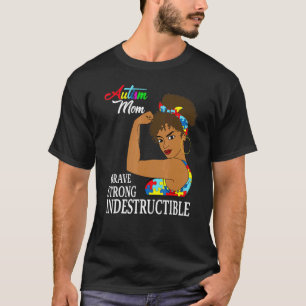 Camiseta Mãe de Autista Indestrutível Fita de Quebra-Cabeça