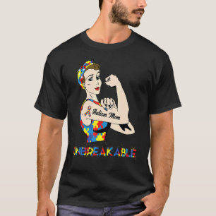 Camiseta Mãe de Autista Inquebrantável Mãe Forte Conscienti