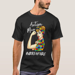 Camiseta Mãe de Autista Inquebrantável Puzzle de Conscienti