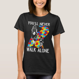 Camiseta Mãe de Autista Você Nunca Andará Sozinho Apoio Aut