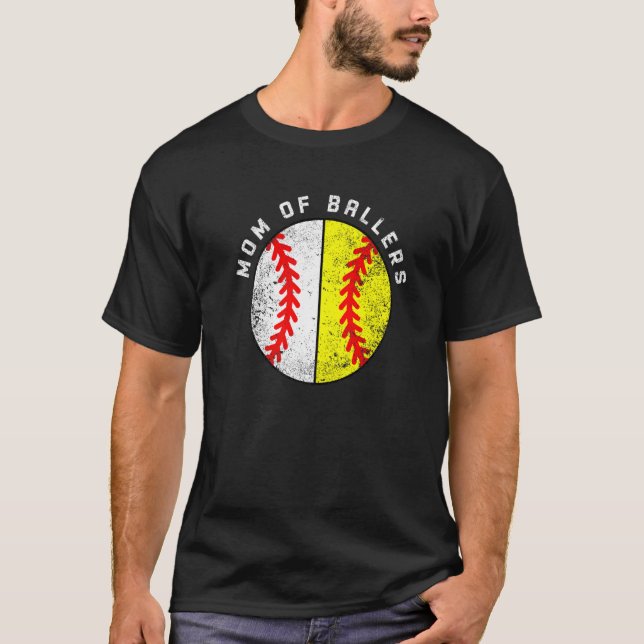 Camiseta Mãe De Ballers Baseball Softball (Frente)