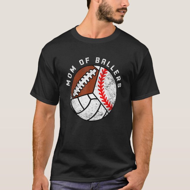 Camiseta Mãe De Ballers De Futebol De Voleibol (Frente)