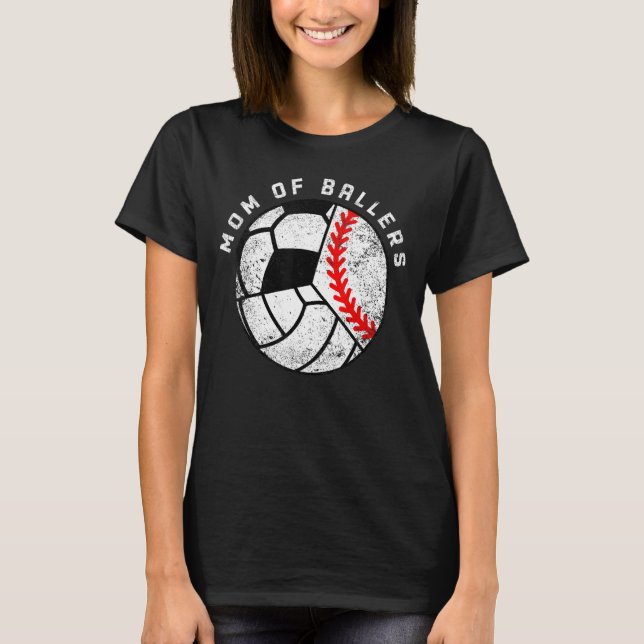 Camiseta Mãe De Ballers De Futebol De Voleibol (Frente)