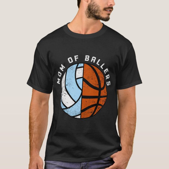 Camiseta Mãe De Ballers Engraçada De Voleibol (Frente)