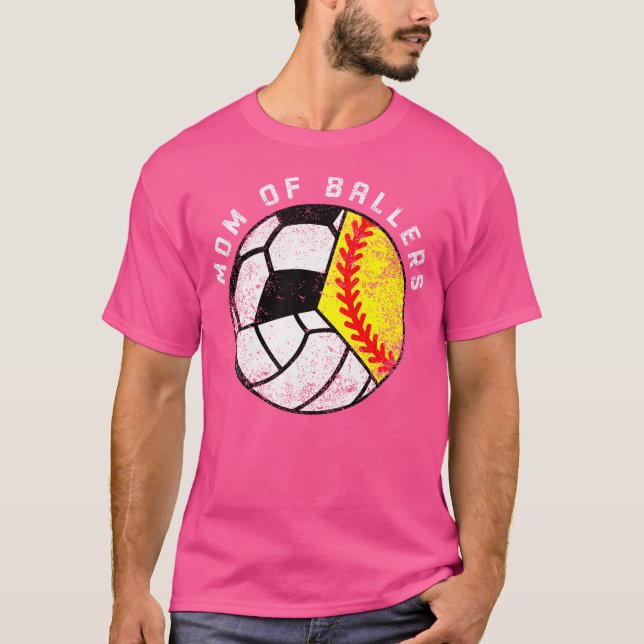 Camiseta Mãe De Ballers Engraçado Jogador De Voleibol Softb (Frente)
