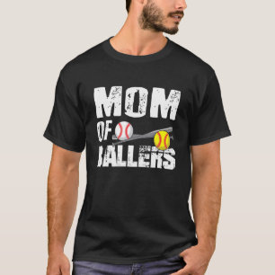 Camiseta Mãe De Ballers Engraçado Jogo Softball De Baseball