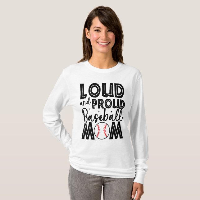 Camiseta Mãe de Baseball Bonita (Frente Completa)