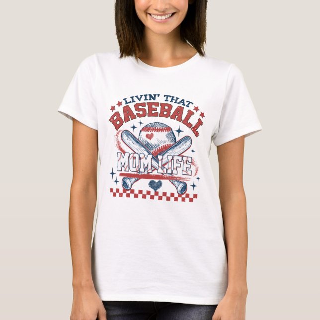 Camiseta Mãe de Baseball Esportivo (Frente)
