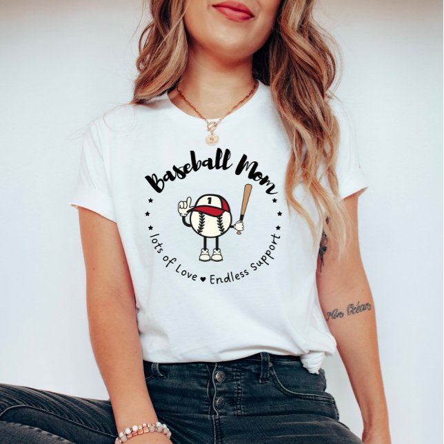 Camiseta Mãe de Baseball: Muito Amor, Suporte Infinito (Criador carregado)