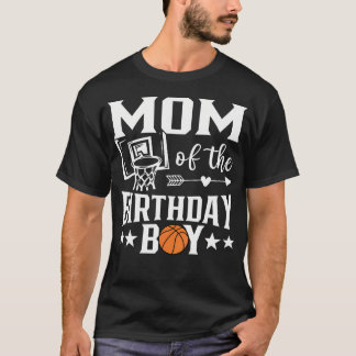 Camiseta Mãe de Basquete do Menino Aniversariante Família