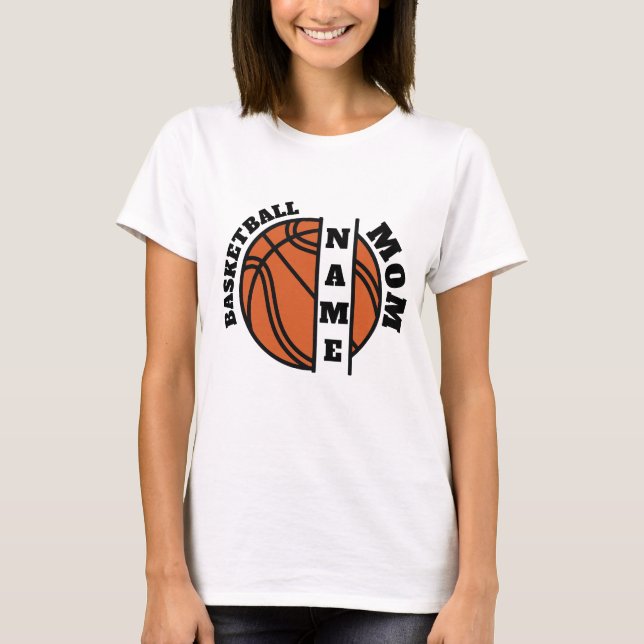 Camiseta Mãe de Basquete Personalizada Bola Dividida (Frente)