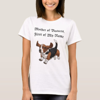 Camiseta Mãe de Bassets, Primeiro do Meu Nome