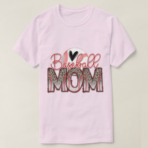 Camiseta Mãe de Beisebol Rosa Claro