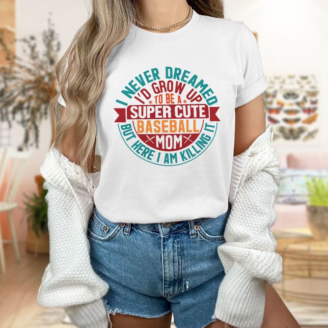 Camiseta Mãe de beisebol Super Bonita (Criador carregado)