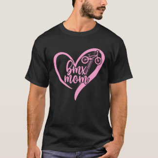 Camiseta Mãe de BMX de uma Mãe de Piloto de BMX Coração Mãe