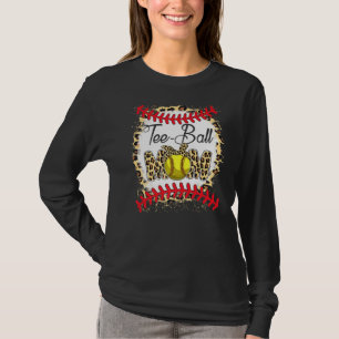 Camiseta Mãe de Bola de Tee Mãe de Softball Leopardo Sangra