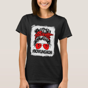 Camiseta Mãe de Boliche Feminina Coque Desgrenhado Descolor