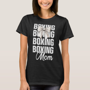 Camiseta Mãe de Boxe Coquete Laço Amantes de Boxe Fofo Mães