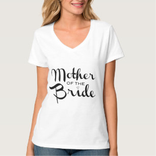 Camiseta Mãe de Bride - Script Retro Preto em Branco