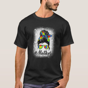 Camiseta Mãe de Cabelo Desarrumado Autismo Puzzle Conscient