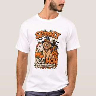Camiseta Mãe de Cachorro Assustador no Halloween Cute Esque
