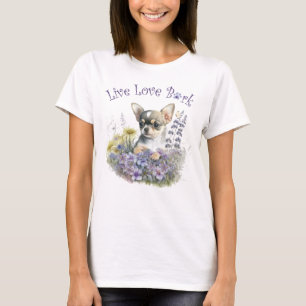 Camiseta Mãe de Cachorro Chihuahua Floral